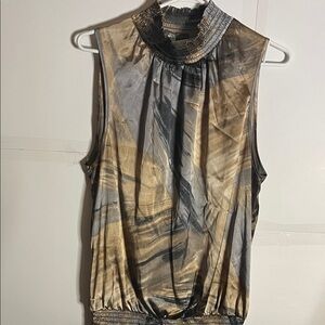 Sleeveless satin vintage blouse John Forsyth xl